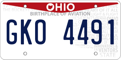 OH license plate GKO4491