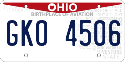 OH license plate GKO4506