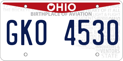 OH license plate GKO4530