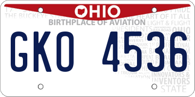 OH license plate GKO4536