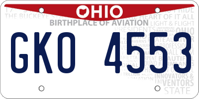 OH license plate GKO4553