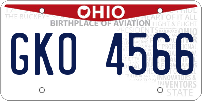 OH license plate GKO4566