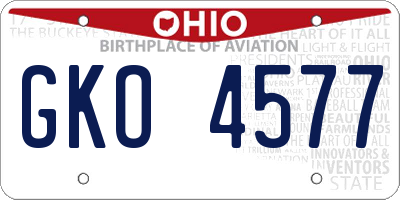 OH license plate GKO4577