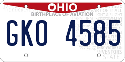 OH license plate GKO4585