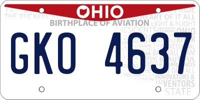 OH license plate GKO4637