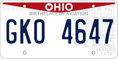 OH license plate GKO4647
