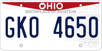 OH license plate GKO4650