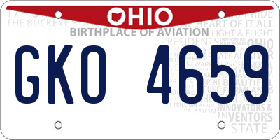 OH license plate GKO4659