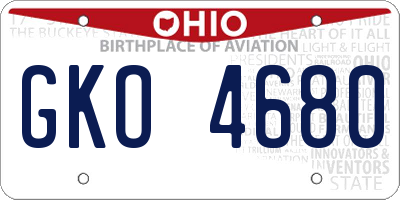OH license plate GKO4680