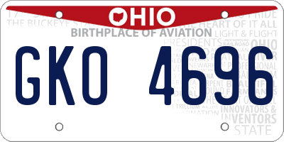 OH license plate GKO4696