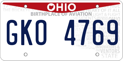 OH license plate GKO4769