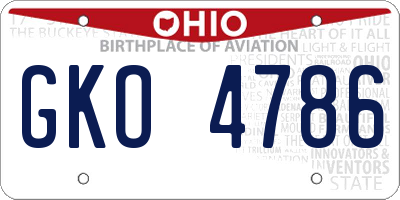 OH license plate GKO4786