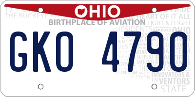 OH license plate GKO4790