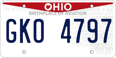 OH license plate GKO4797