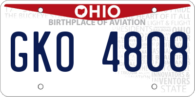 OH license plate GKO4808