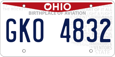 OH license plate GKO4832