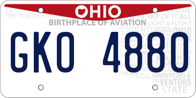OH license plate GKO4880