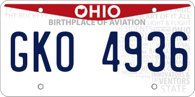 OH license plate GKO4936