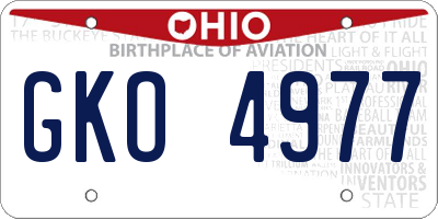 OH license plate GKO4977