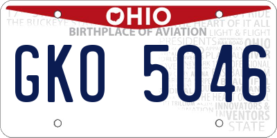 OH license plate GKO5046