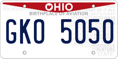 OH license plate GKO5050