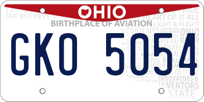 OH license plate GKO5054