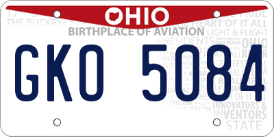 OH license plate GKO5084