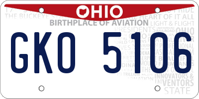 OH license plate GKO5106