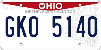 OH license plate GKO5140