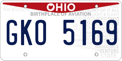 OH license plate GKO5169