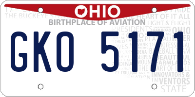 OH license plate GKO5171