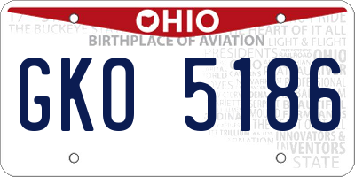 OH license plate GKO5186
