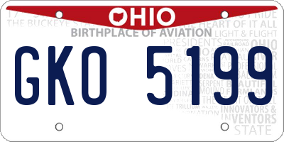 OH license plate GKO5199