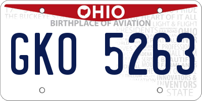 OH license plate GKO5263