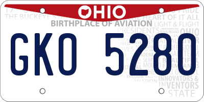 OH license plate GKO5280