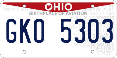 OH license plate GKO5303