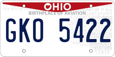 OH license plate GKO5422
