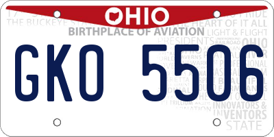 OH license plate GKO5506