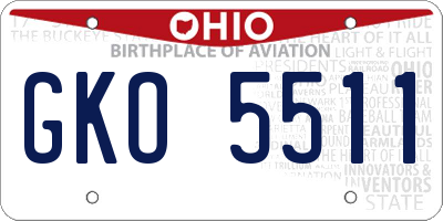 OH license plate GKO5511