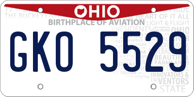 OH license plate GKO5529