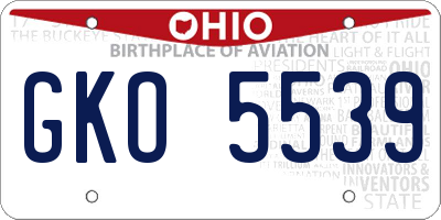 OH license plate GKO5539