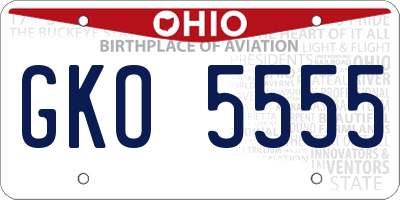 OH license plate GKO5555