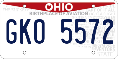 OH license plate GKO5572