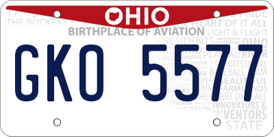 OH license plate GKO5577