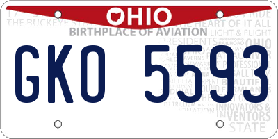 OH license plate GKO5593