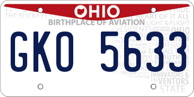 OH license plate GKO5633