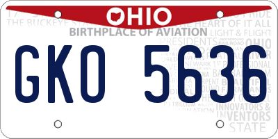OH license plate GKO5636