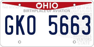 OH license plate GKO5663