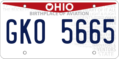 OH license plate GKO5665