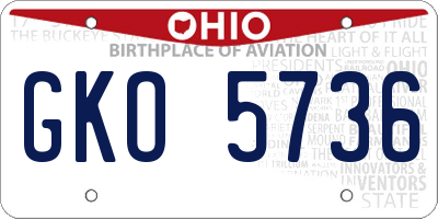 OH license plate GKO5736